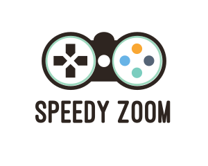 Zoom - Game Controller Binoculars logo design