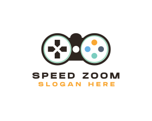 Zoom - Game Controller Binoculars logo design