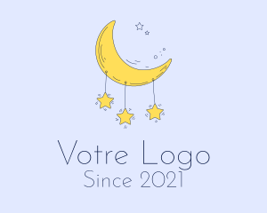 Preschool - Baby Stars Moon logo design