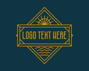 Art Deco - Golden Beach Emblem logo design