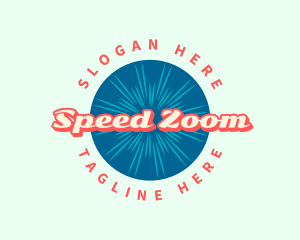 Zoom - Funky Retro Sunburst logo design