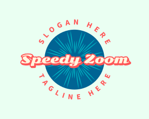 Zoom - Funky Retro Sunburst logo design