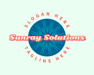 Sunray - Funky Retro Sunburst logo design