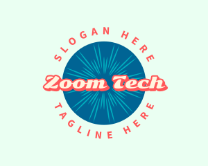 Zoom - Funky Retro Sunburst logo design