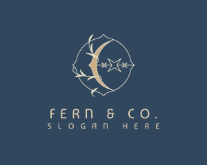 Fern - Mystical Crescent Moon logo design