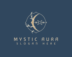 Mystical Crescent Moon logo design