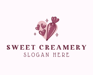 Pastry Bag Heart Bakery logo design