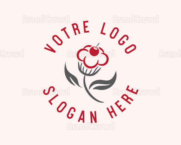 Red Cupcake Flower Logo