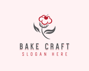 Cupcake Flower Pastry logo design