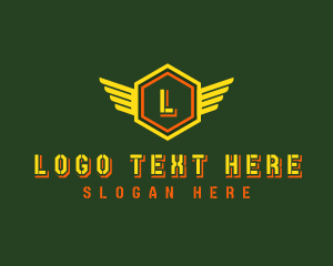 Military - Hexagon Military Stencil logo design