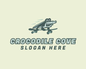 Crocodile - Alligator Skater Skateboard logo design