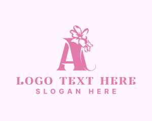 Boutique - Organic Flower Boutique Letter A logo design