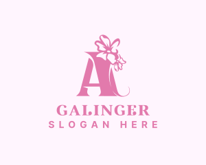Organic Flower Boutique Letter A Logo