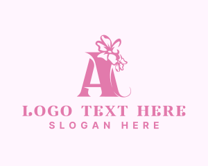 Organic Flower Boutique Letter A Logo