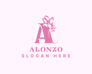 Organic Flower Boutique Letter A logo design