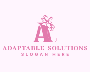 Organic Flower Boutique Letter A logo design