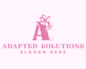 Organic Flower Boutique Letter A logo design