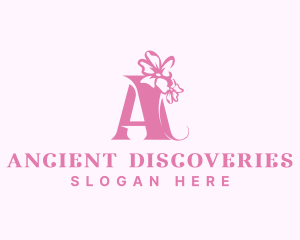 Organic Flower Boutique Letter A logo design