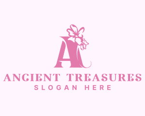 Organic Flower Boutique Letter A logo design