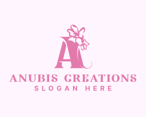 Organic Flower Boutique Letter A logo design