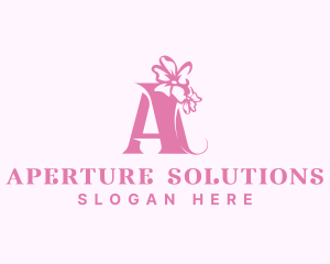 Organic Flower Boutique Letter A logo design