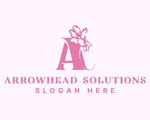 Organic Flower Boutique Letter A logo design