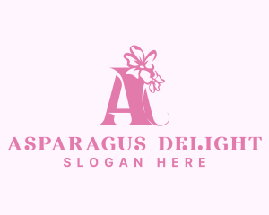 Organic Flower Boutique Letter A logo design