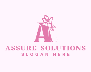 Organic Flower Boutique Letter A logo design