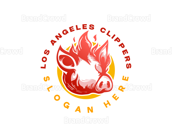 Flaming Pig BBQ Grill Logo