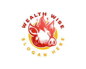 Flaming Pig BBQ Grill Logo