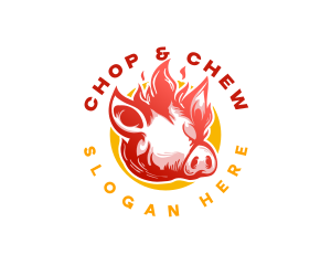 Flaming Pig BBQ Grill Logo