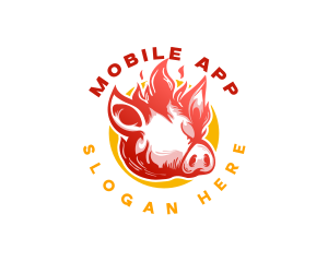 Flaming Pig BBQ Grill Logo