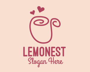 Latte - Pink Hearts Mug logo design