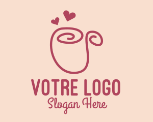 Espresso - Pink Hearts Mug logo design