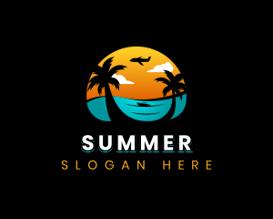 Summer Beach Travel logo design