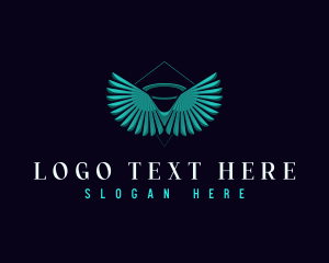 Faith - Religious Halo Wings logo design