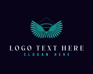 Guardian - Religious Halo Wings logo design