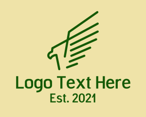 Corporation - Green Swooping Eagle logo design