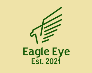 Green Swooping Eagle logo design