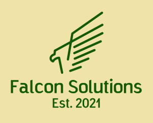 Green Swooping Eagle logo design