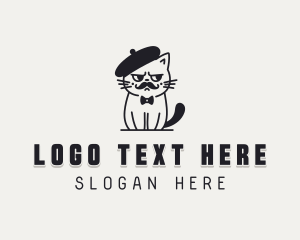 Pet Grooming - Cat Beret logo design