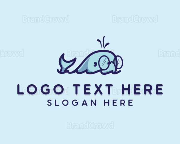 Smart Whale Animal Logo