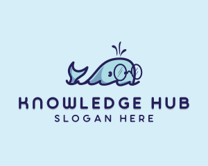 Smart Whale Animal logo design