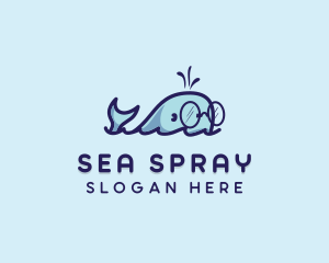 Smart Whale Animal logo design