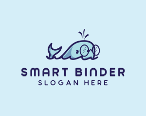 Smart Whale Animal logo design