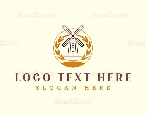 Flour Mill Windmill Logo