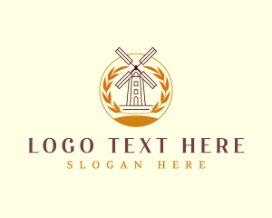 Flour Mill - Flour Mill Windmill logo design