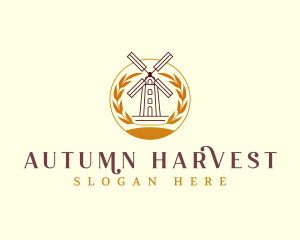 Flour Mill Windmill logo design