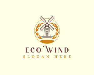 Flour Mill Windmill logo design