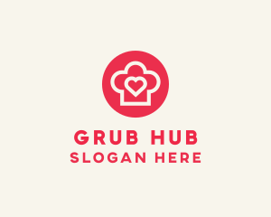 Grub - Heart Baking Hat logo design